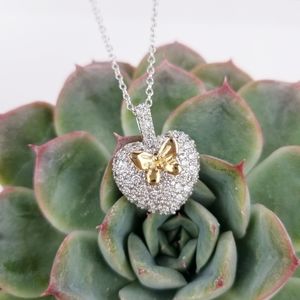 {Fluttering Heart Necklace} Sterling Silver .925